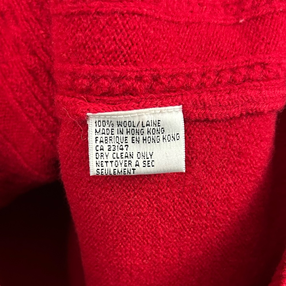 Talbots Red Button-Front Cable Cardigan - Picture 12 of 13